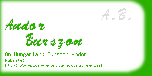 andor burszon business card